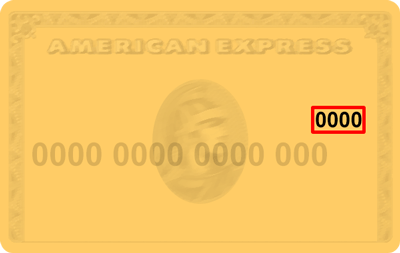 Example of CVV code location on American Express